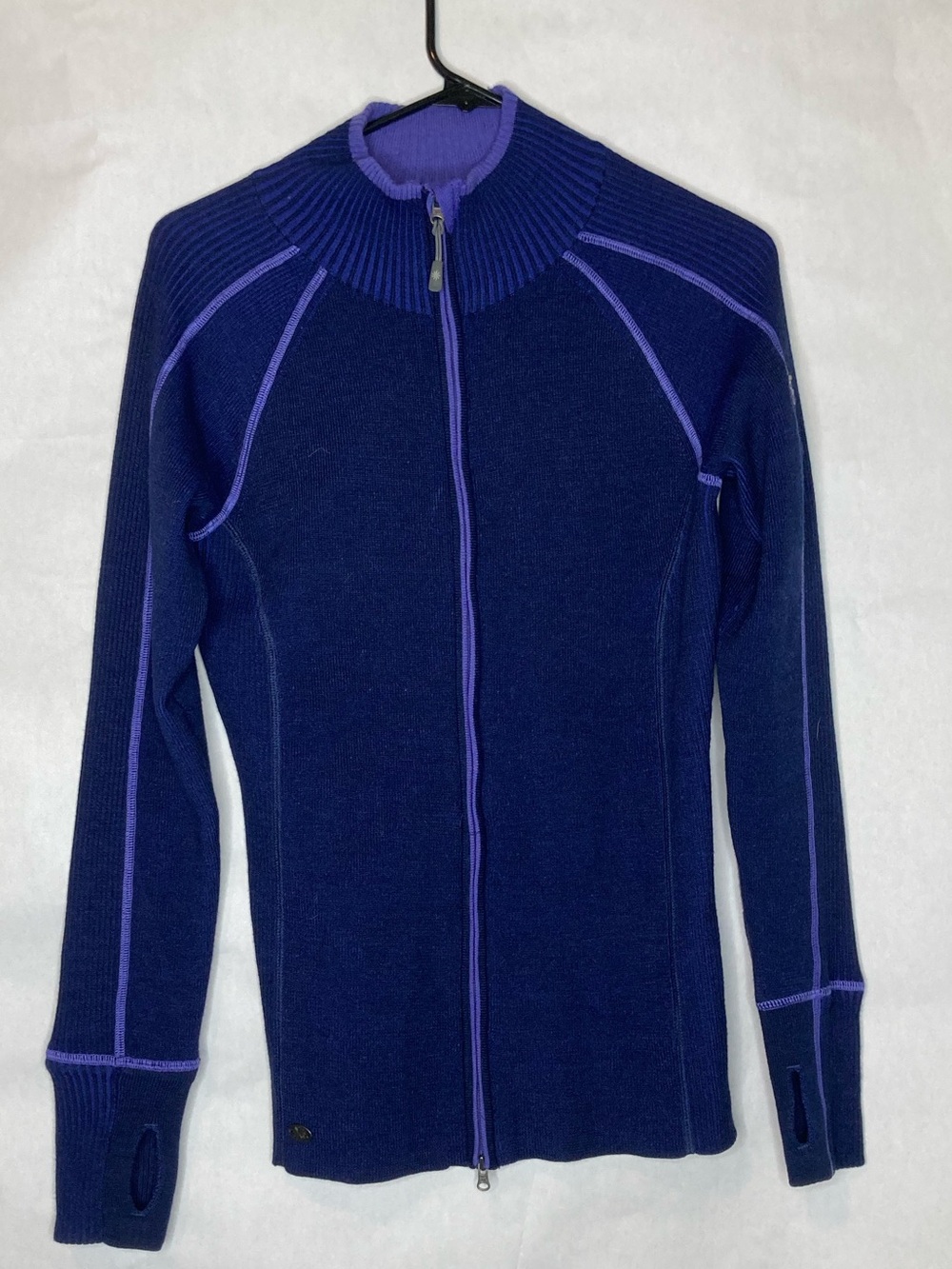 Athleta Wool Blend Full Zip Sweater Jacket Size Medium Athletic Purple